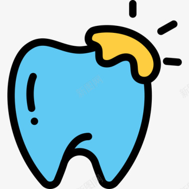 牙洞牙医19线形颜色图标图标