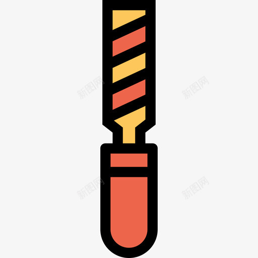 锉刀施工和工具6线颜色橙色图标svg_新图网 https://ixintu.com 施工和工具6 线颜色橙色 锉刀