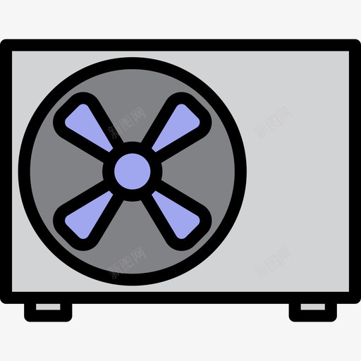 空调家用10线性颜色图标svg_新图网 https://ixintu.com 家用10 空调 线性颜色