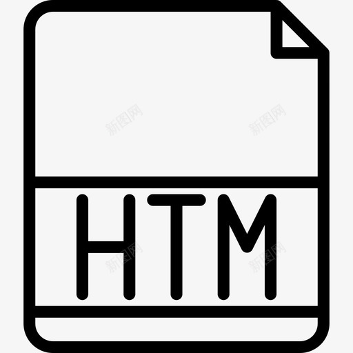 Htm文件扩展名2线性图标svg_新图网 https://ixintu.com Htm 文件扩展名2 线性