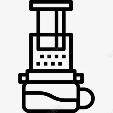 法式印刷机咖啡21直线式图标图标