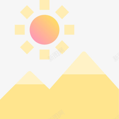 山爱好和休闲黄色图标图标