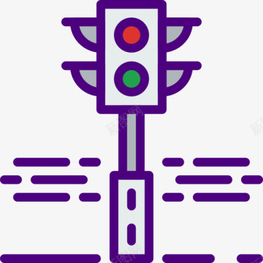 线颜色城市交通灯图标图标