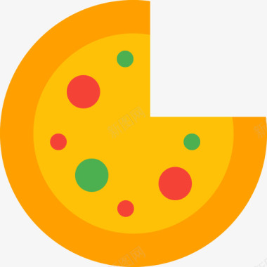 披萨食物60扁平图标图标
