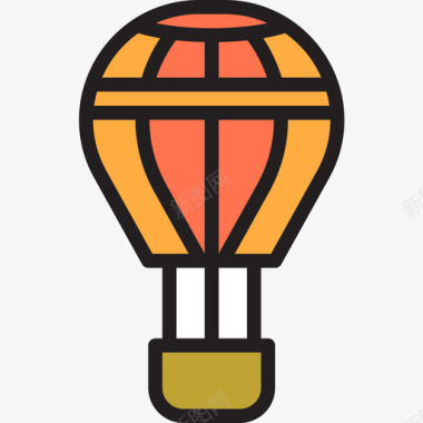 气球旅行151线性颜色图标图标
