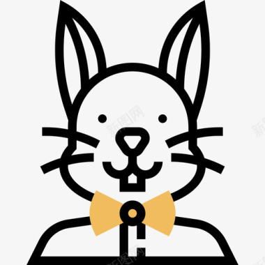兔子马戏团元素黄影图标图标