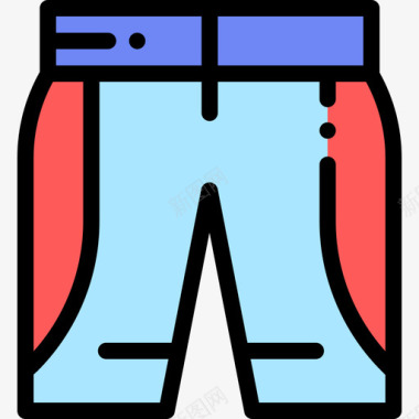 裤子14号自行车线性颜色图标图标