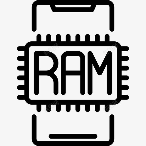 Ram智能手机2线性图标svg_新图网 https://ixintu.com Ram 智能手机2 线性