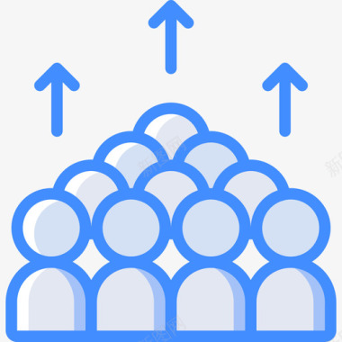 人口经济增长蓝色图标图标