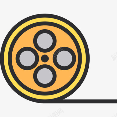 电影胶片多媒体和娱乐8线性颜色图标图标