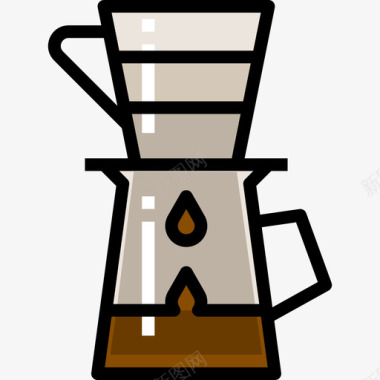 咖啡机咖啡店填充图标线性颜色图标