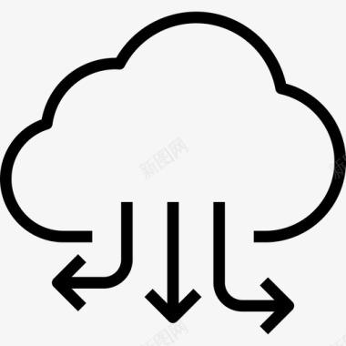 云计算云技术10线性图标图标
