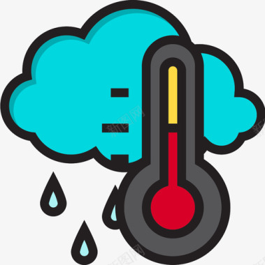 温度计天气146线性颜色图标图标