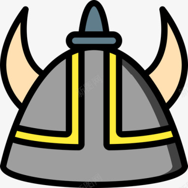 北欧海盗头盔战争2线性颜色图标图标