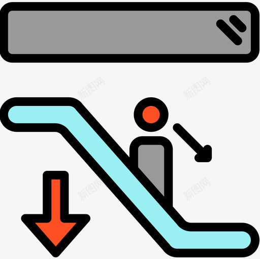 自动扶梯机场49线性颜色图标svg_新图网 https://ixintu.com 机场49 线性颜色 自动扶梯
