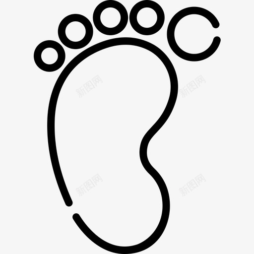 脚印婴儿淋浴7线性图标svg_新图网 https://ixintu.com 婴儿淋浴7 线性 脚印