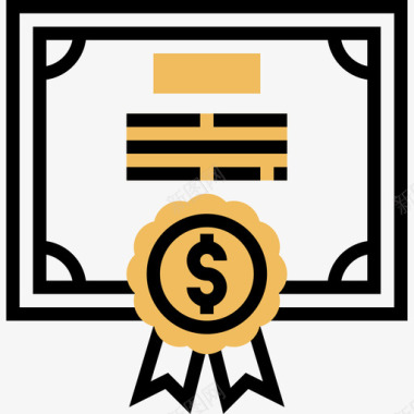 证书储蓄和投资7黄影图标图标