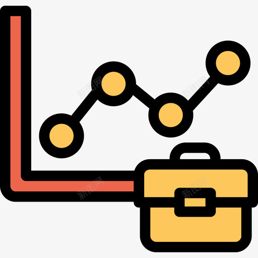 折线图分析和图表线颜色橙色图标svg_新图网 https://ixintu.com 分析和图表 折线图 线颜色橙色