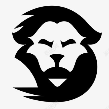狮子动物头图标图标