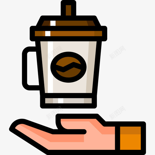 热咖啡咖啡店的图标线性颜色svg_新图网 https://ixintu.com 咖啡店的图标 热咖啡 线性颜色