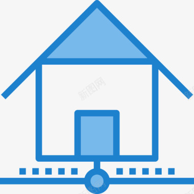 家庭网络和数据库17蓝色图标图标