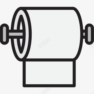 纸巾家装浴室2线颜色图标图标