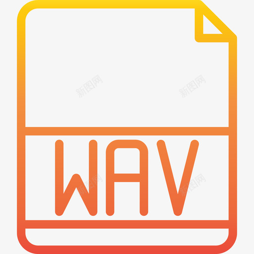 Wav文件扩展名渐变图标svg_新图网 https://ixintu.com Wav 文件扩展名 渐变