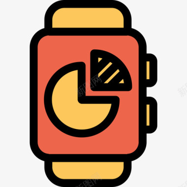 智能手表分析和图表线性橙色图标图标