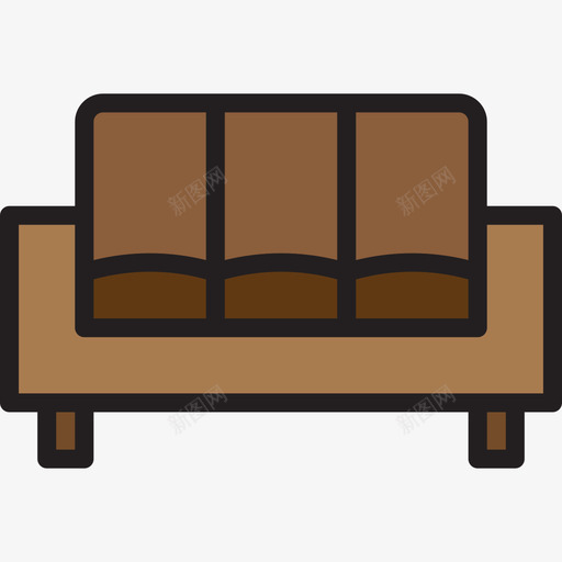 沙发家具和家居9线性颜色图标svg_新图网 https://ixintu.com 家具和家居9 沙发 线性颜色