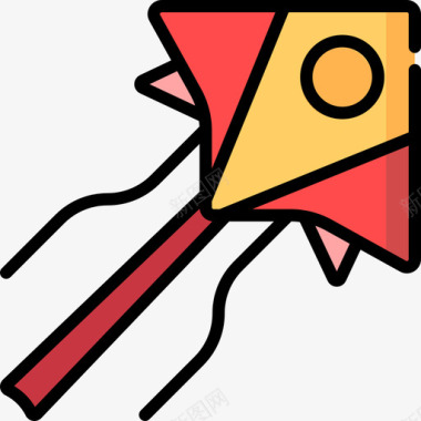 风筝瓷器11线颜色图标图标