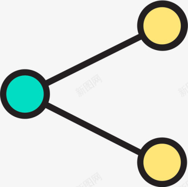 共享计算机网络和数据库2线性颜色图标图标