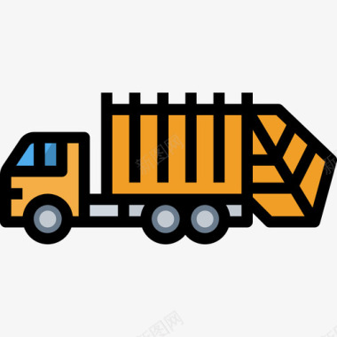垃圾车运输92线性颜色图标图标
