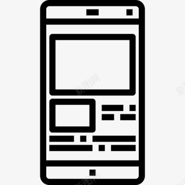 智能手机设备和技术6线性图标图标