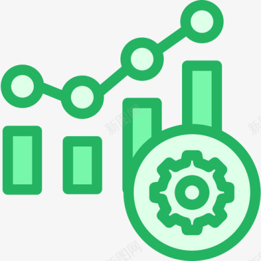 条形图分析8线形绿色图标图标