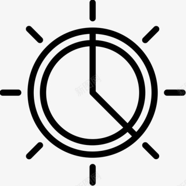 时钟夏季53线性图标图标