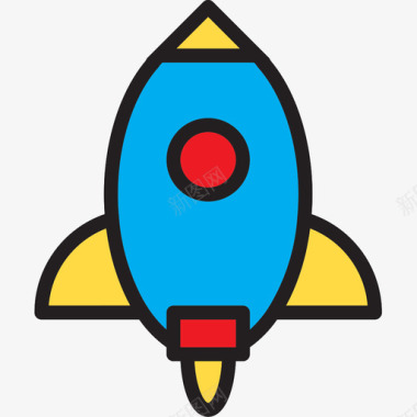 火箭企业管理27线性颜色图标图标