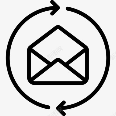 打开邮件技术支持21线性图标图标