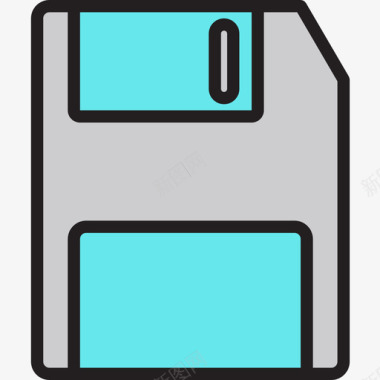 17号计算机线性彩色软盘图标图标