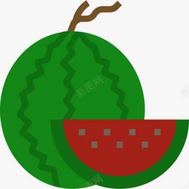 西瓜水果和蔬菜扁平图标图标