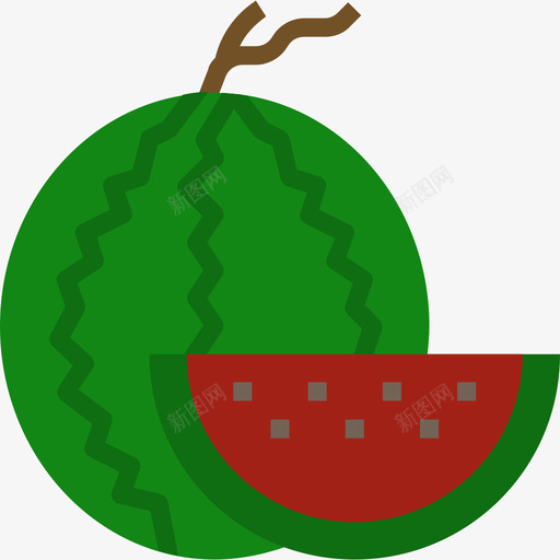 西瓜水果和蔬菜扁平图标svg_新图网 https://ixintu.com 扁平 水果和蔬菜 西瓜