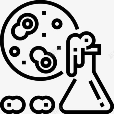 烧瓶生物化学3线性图标图标