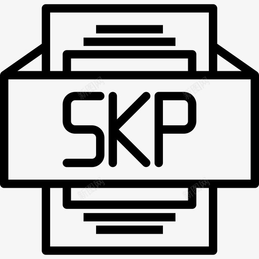 Skp文件类型3线性图标svg_新图网 https://ixintu.com Skp 文件类型3 线性