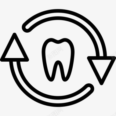 牙齿牙齿8线形图标图标