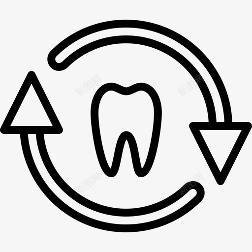牙齿牙齿8线形图标svg_新图网 https://ixintu.com 牙齿 牙齿8 线形