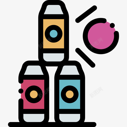 投掷瓶子游乐园24线性颜色图标svg_新图网 https://ixintu.com 投掷瓶子 游乐园24 线性颜色