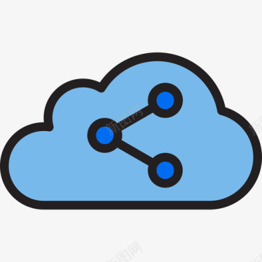 云计算通信互联网线性色彩图标图标