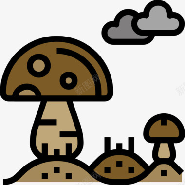 蘑菇水果和蔬菜2线形颜色图标图标