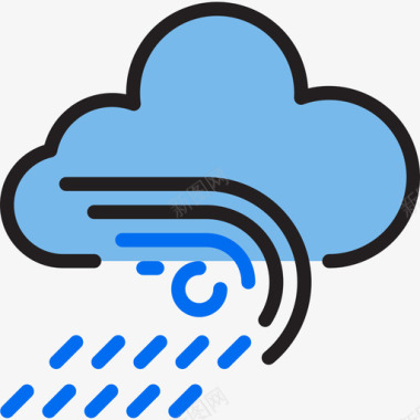 雨天气112线性颜色图标图标
