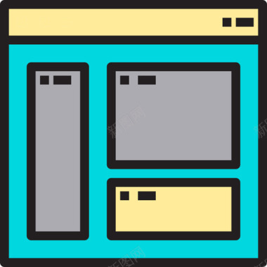 单元浏览器和接口8线颜色图标图标