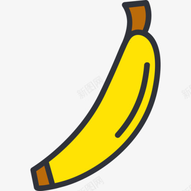 香蕉健身29线性颜色图标图标
